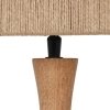 Nowoczesna lampa stołowa nocna drewniana abażur z juty kolor naturalny rystykalna boho industrialna TOBA 567200130 Trio